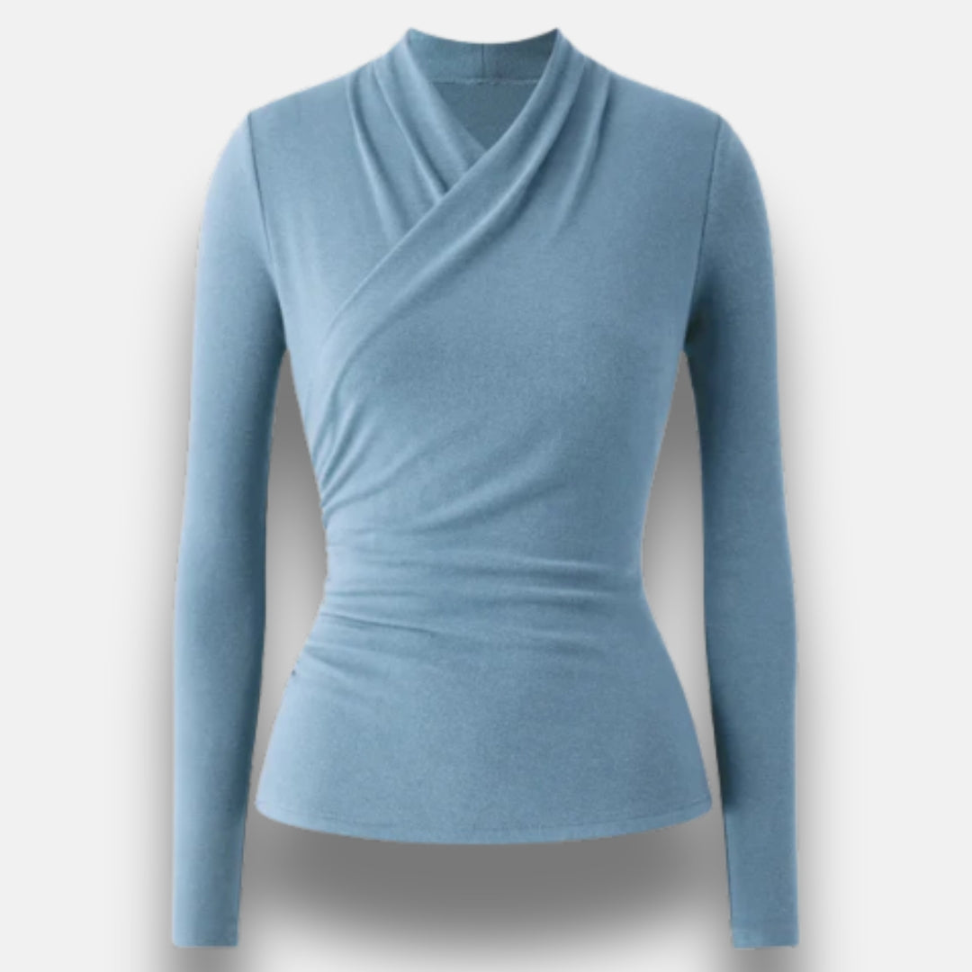Cérina | Haut enveloppant à manches longues