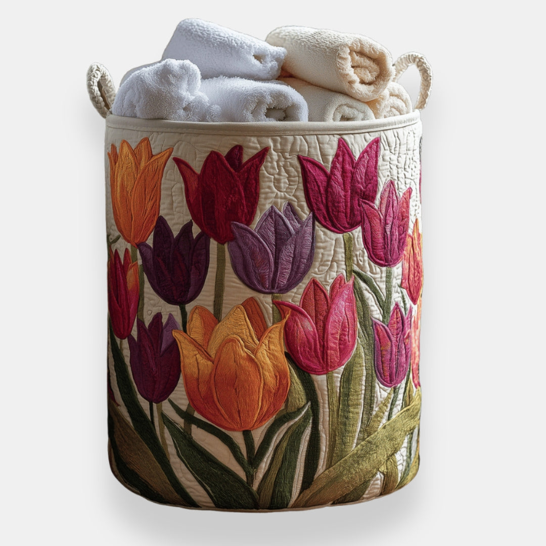 Panier Linge Tulipes