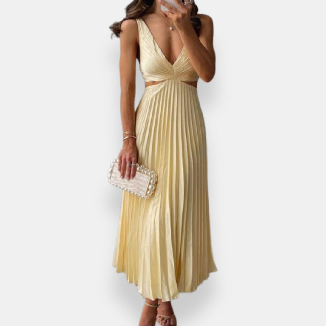 Délia | Robe Plissée Découpée