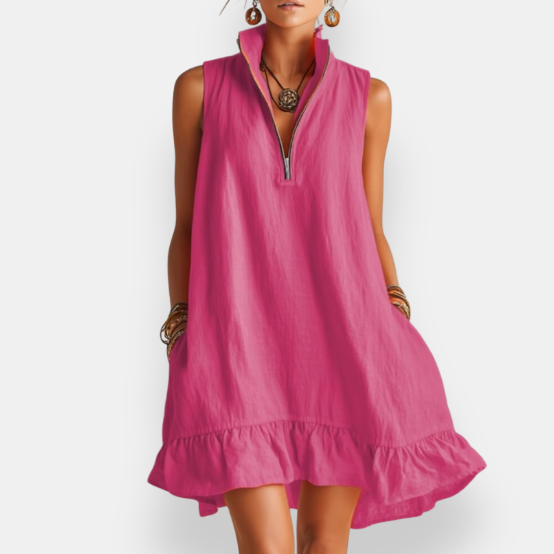 Hilaire | Robe courte sans manches à volant
