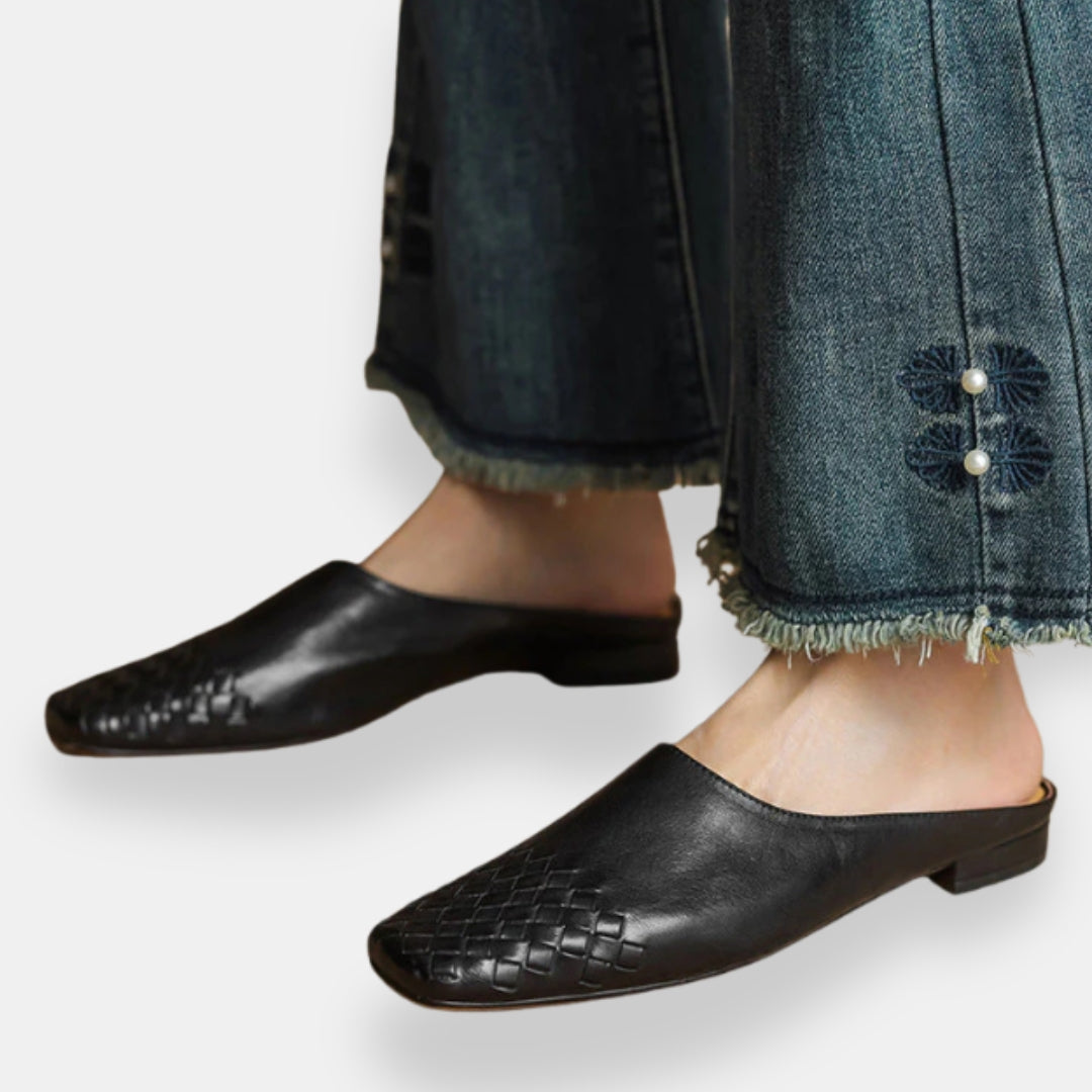 Reine | Mules plates tressées