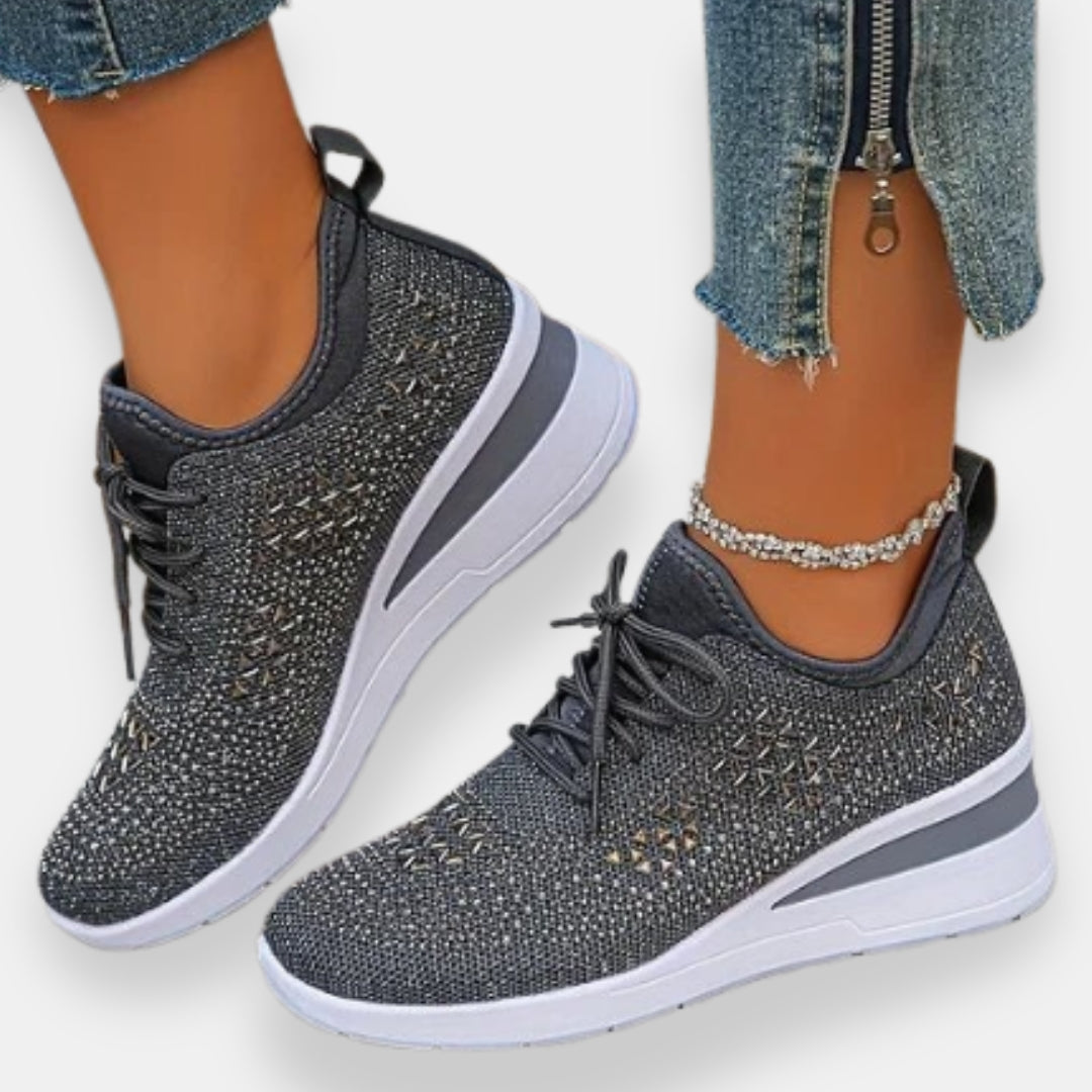 Joëlvrine | Sneakers strass compensées