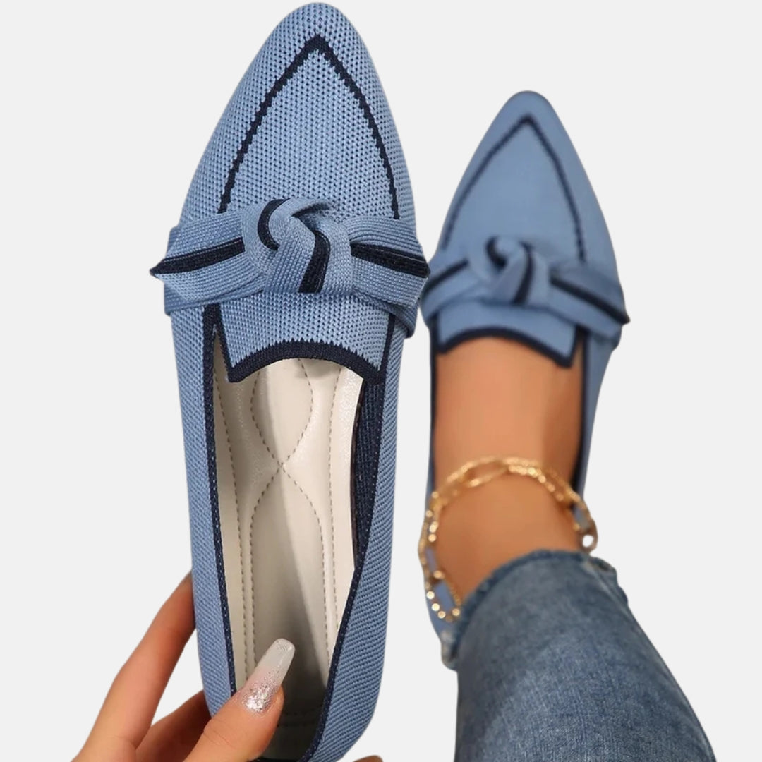 Florentine | Ballerines tricot nœud pointues