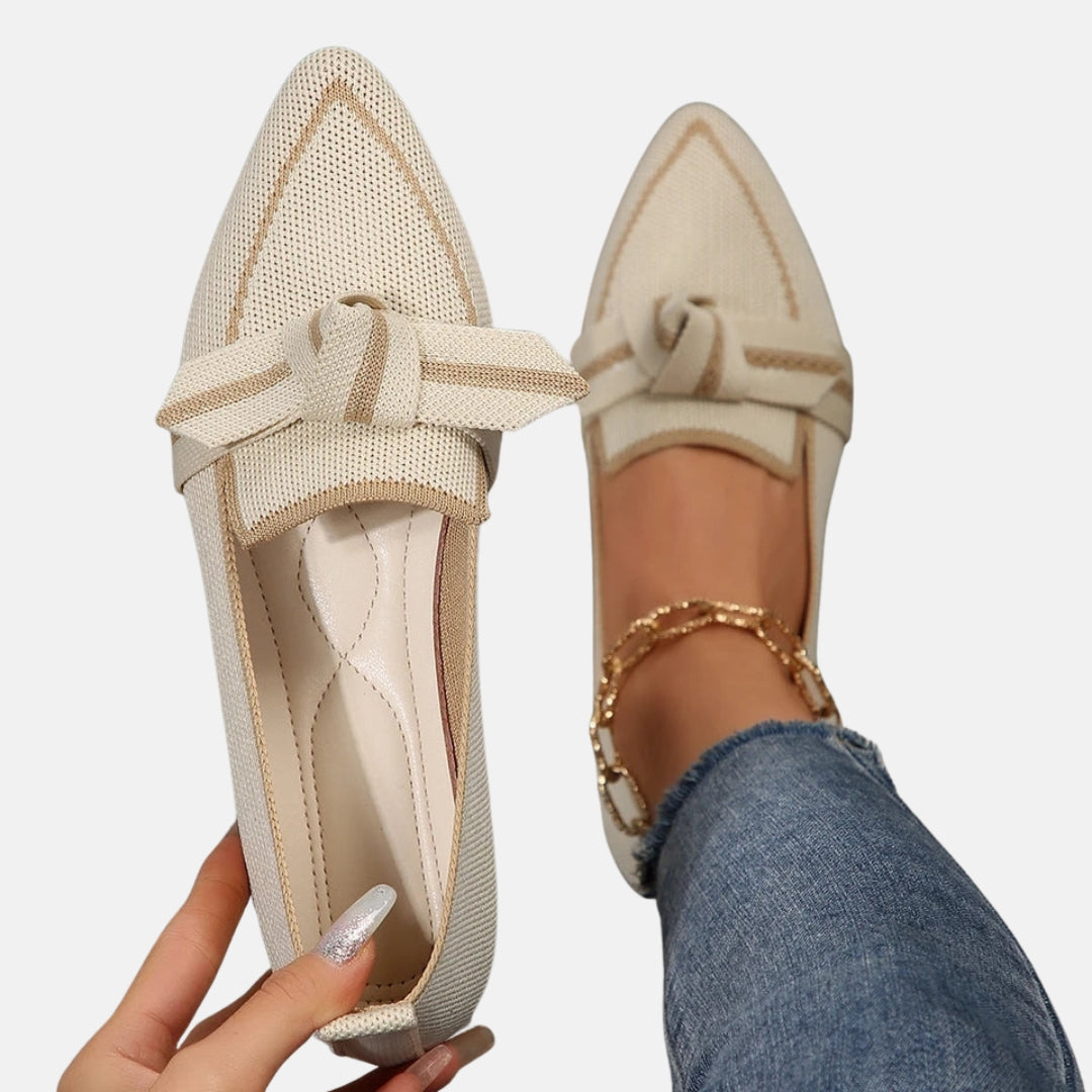 Florentine | Ballerines tricot nœud pointues