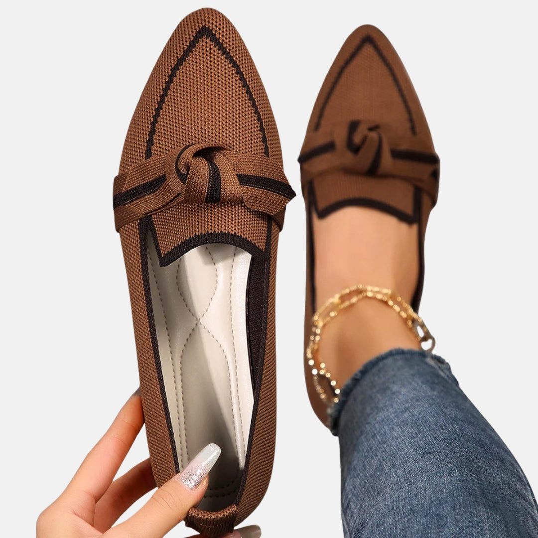 Florentine | Ballerines tricot nœud pointues