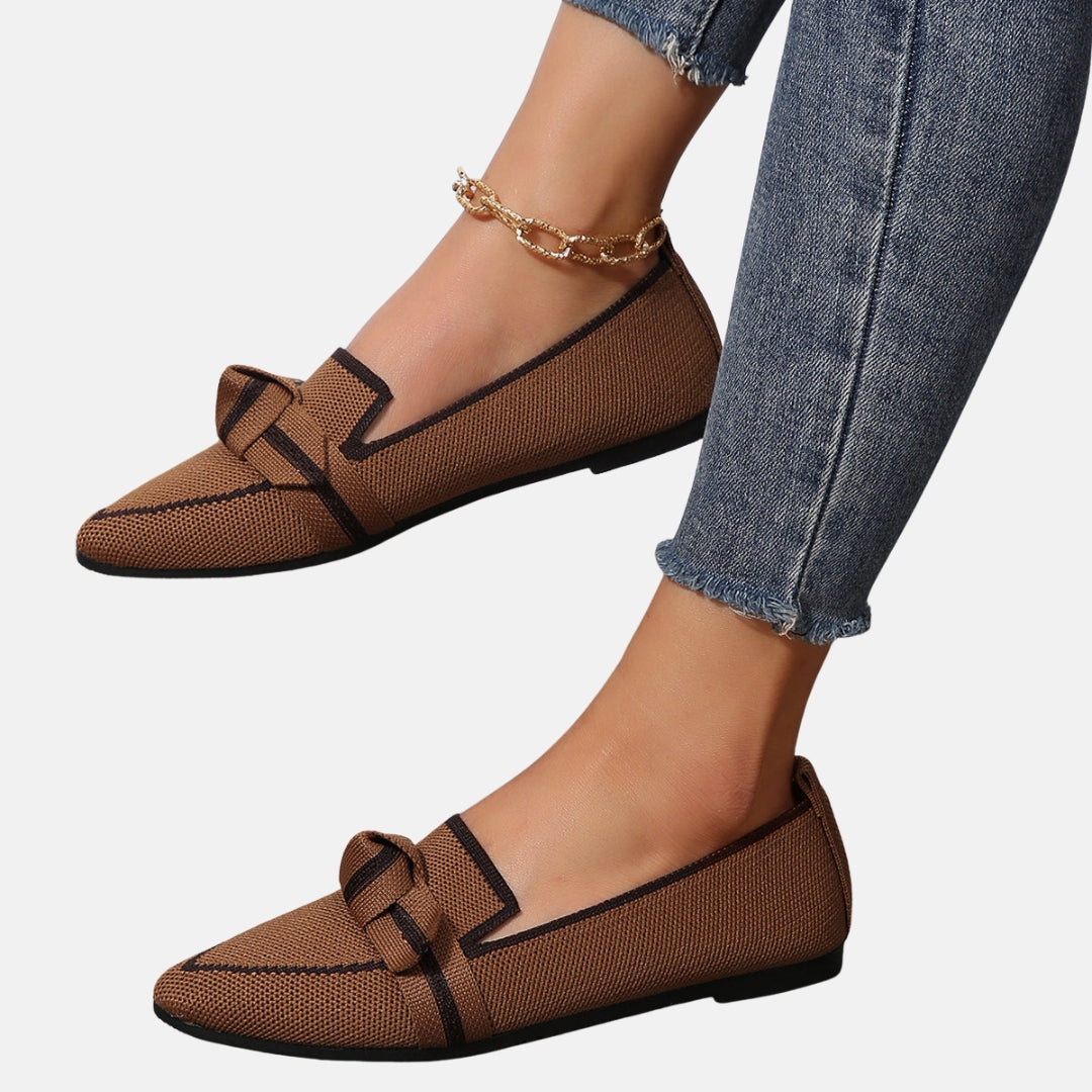 Florentine | Ballerines tricot nœud pointues