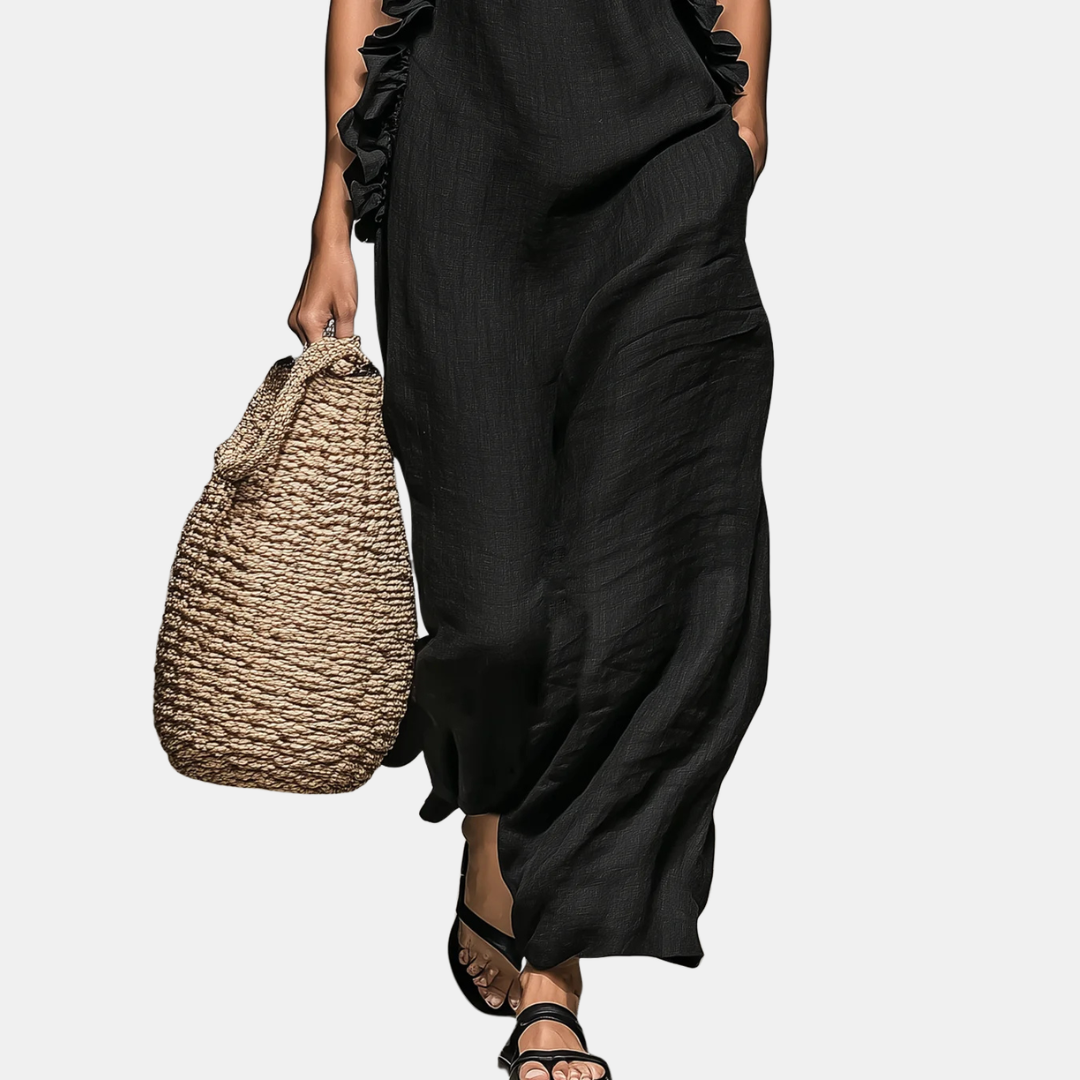 Solstice | Robe longue à volants