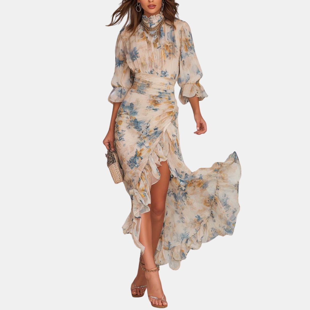 Océane | Robe fleurie à volants