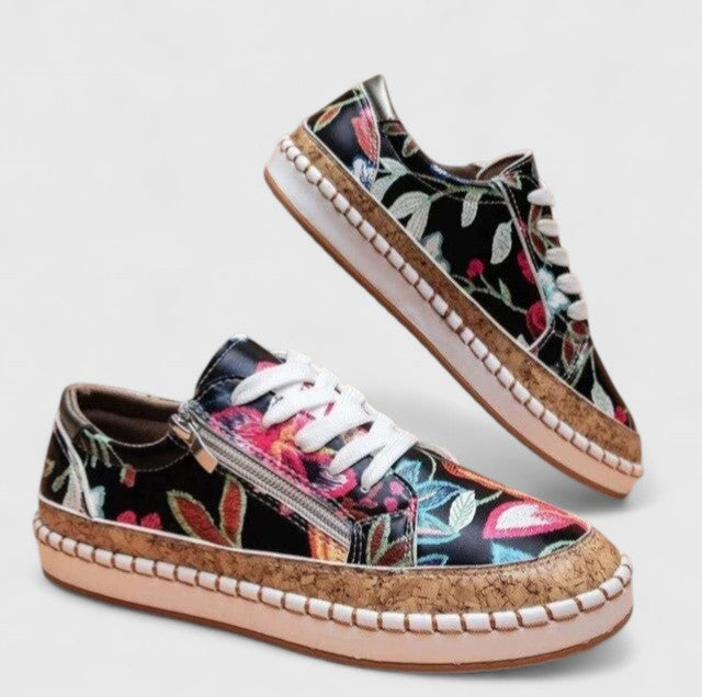 Ilévraine | Sneakers compensées florales