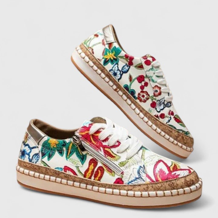 Ilévraine | Sneakers compensées florales