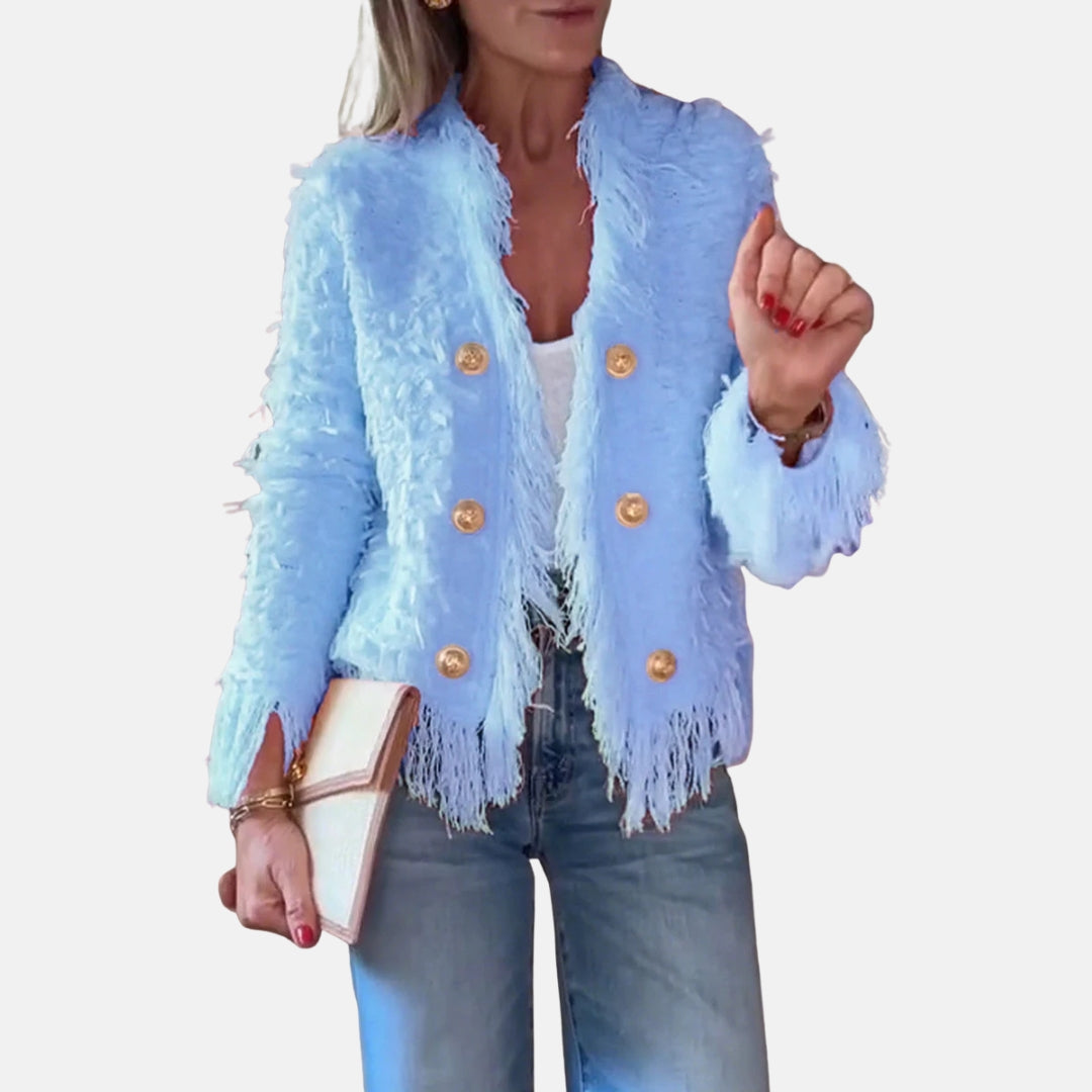 Séverine | Cardigan Élégant à Franges