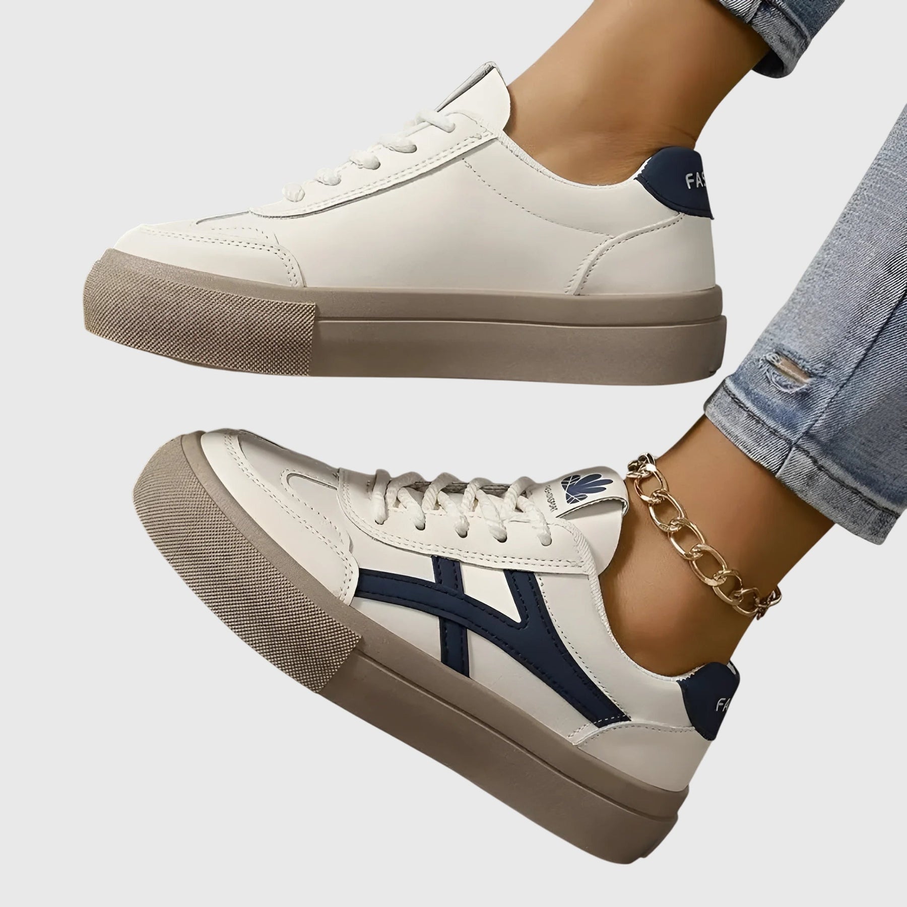 Kléovaine | Sneakers bicolores à chevron