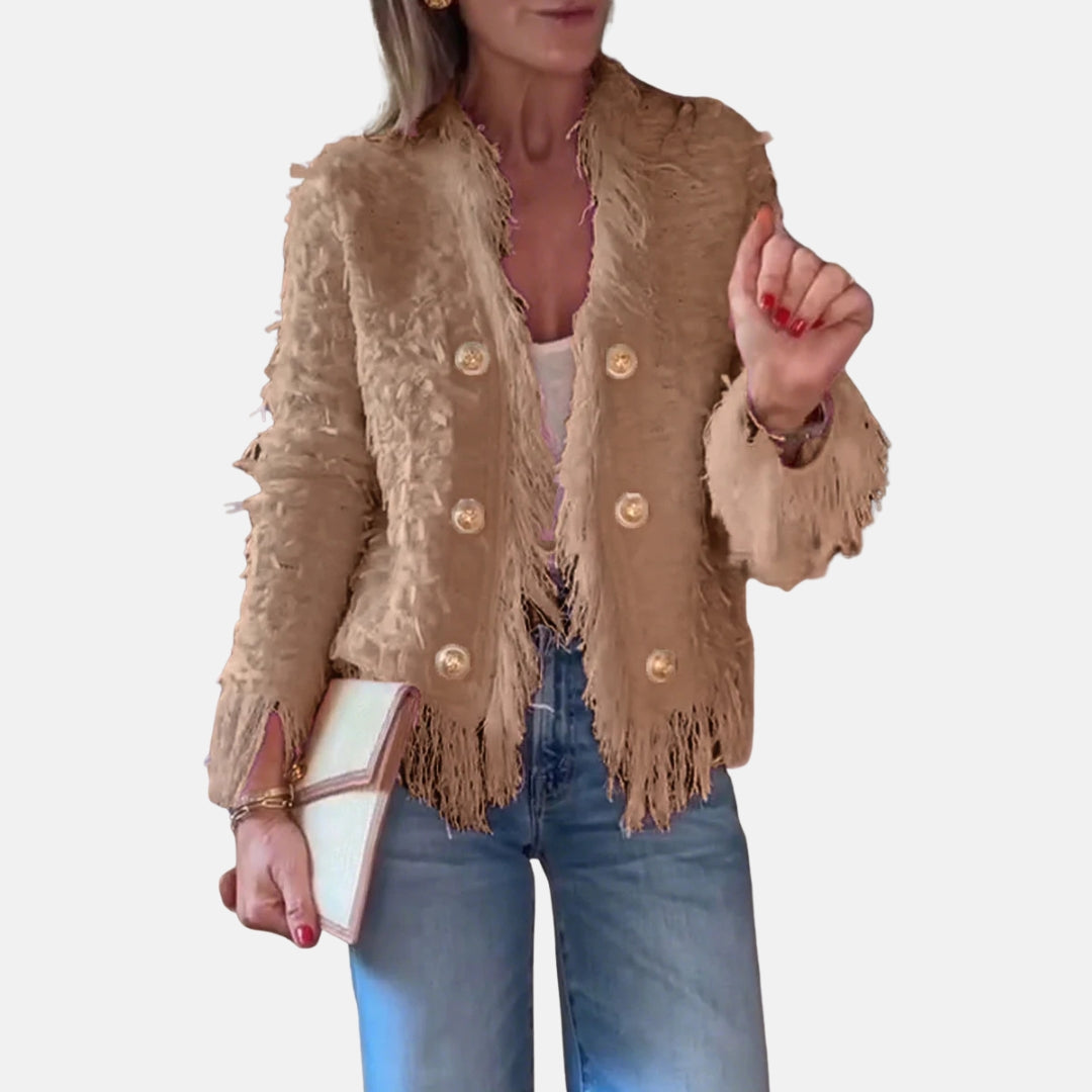 Séverine | Cardigan Élégant à Franges