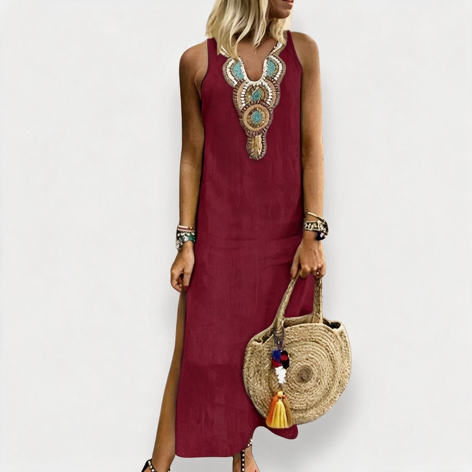 Norvarne | Robe Longue Aztèque Brodée