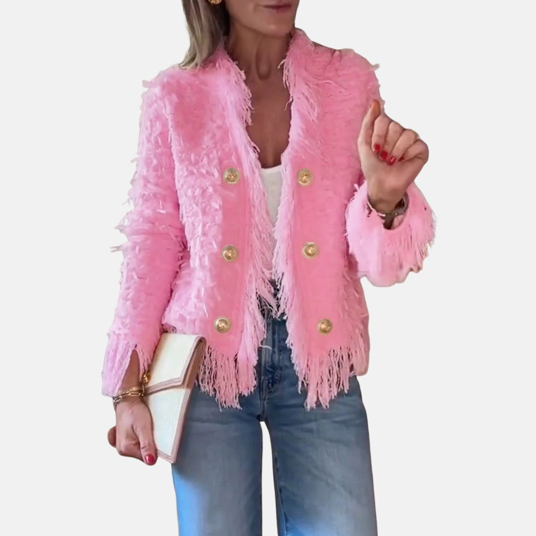 Séverine | Cardigan Élégant à Franges