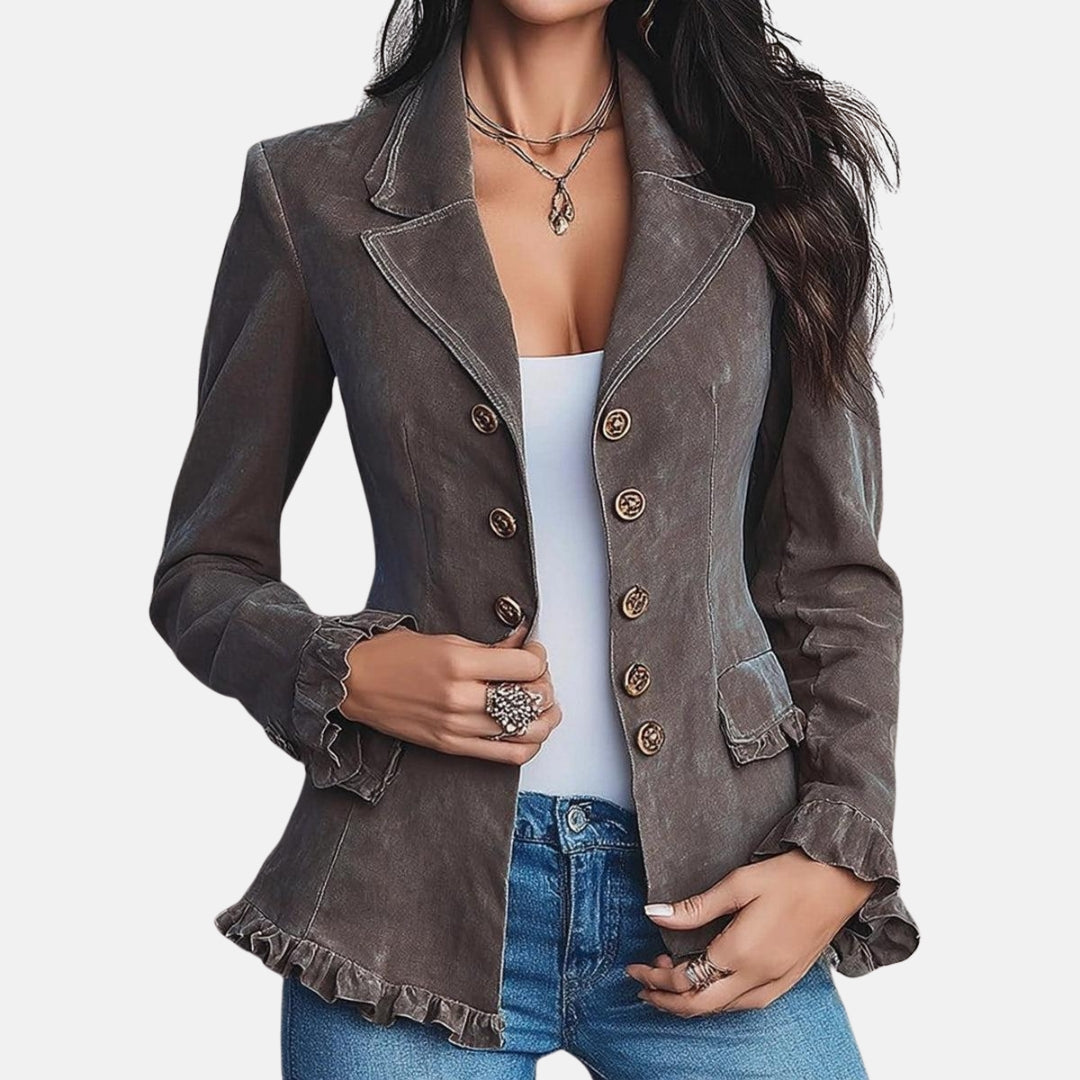 Cypriane | Veste cintrée à volants