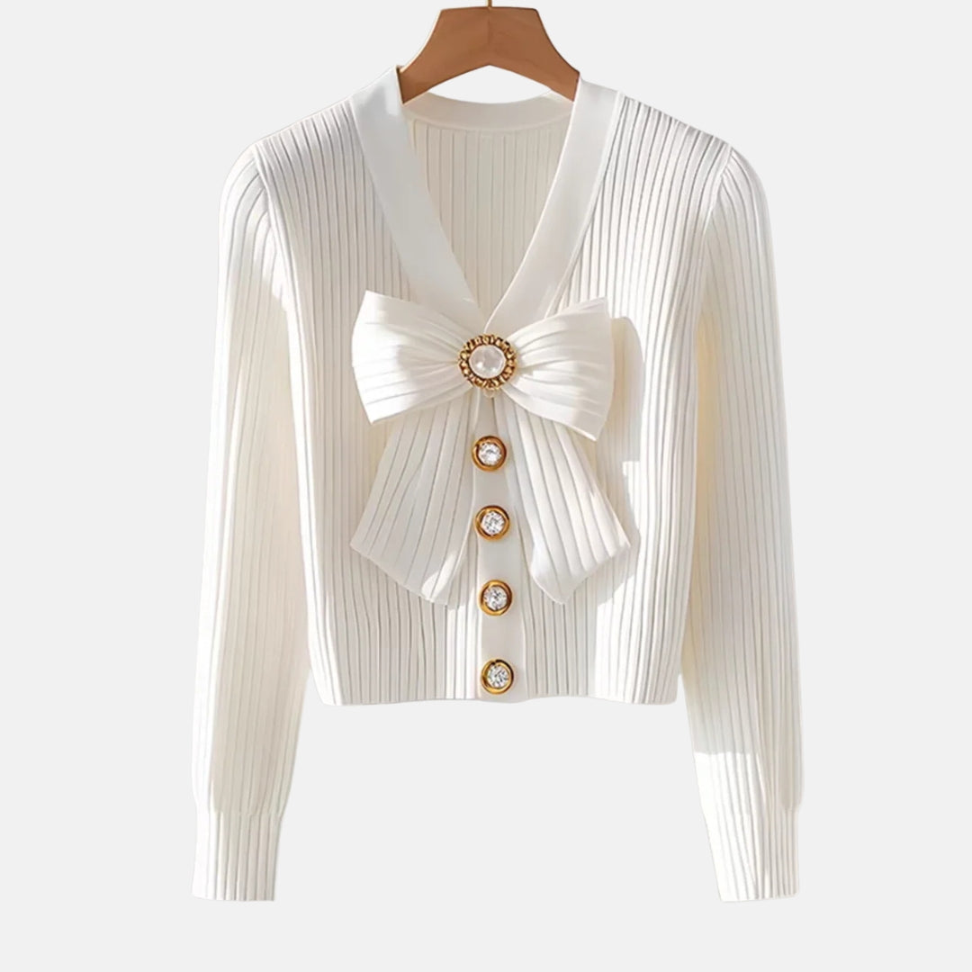 Camélia | Cardigan à nœud élégant