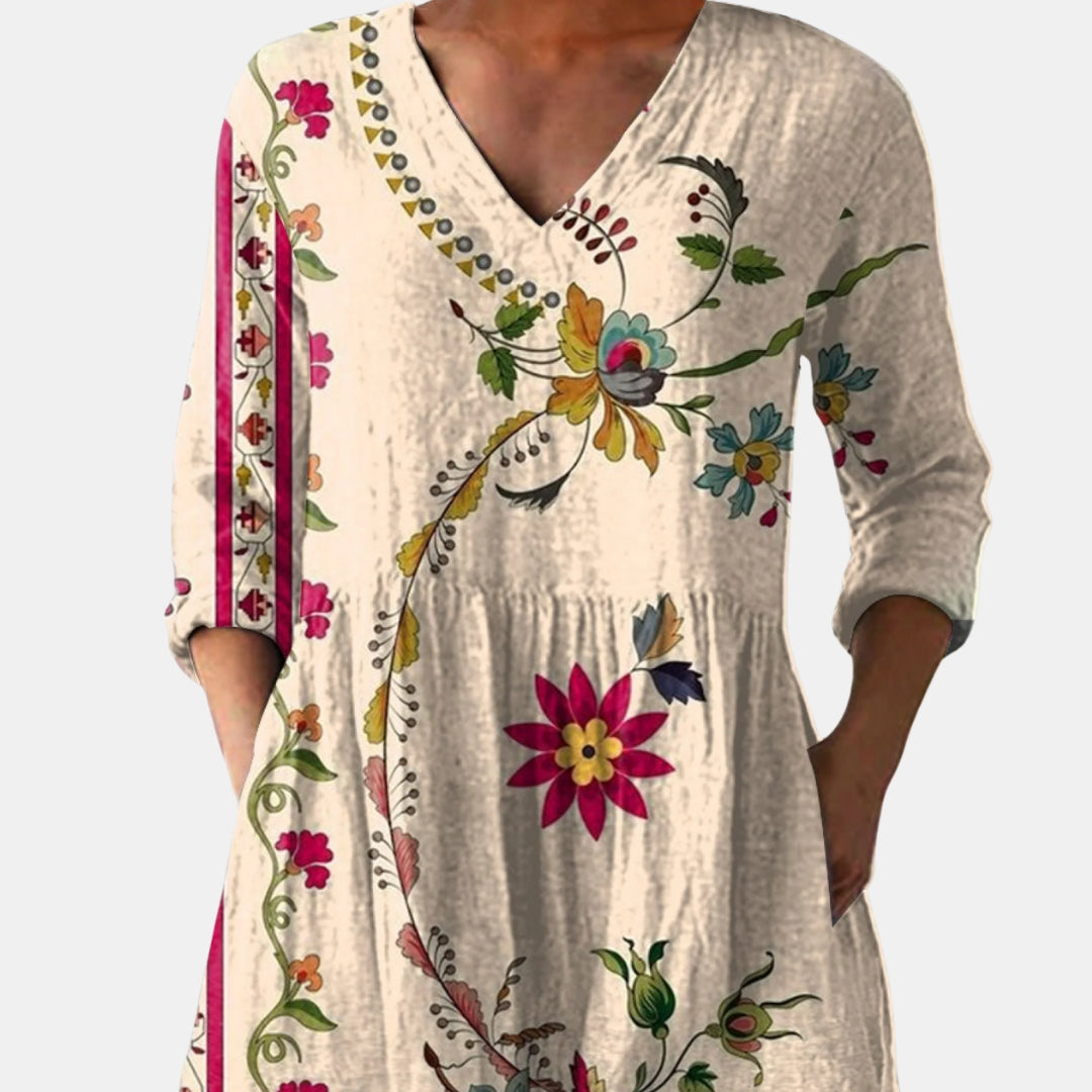 Enide | Blouse Col V Ornementale