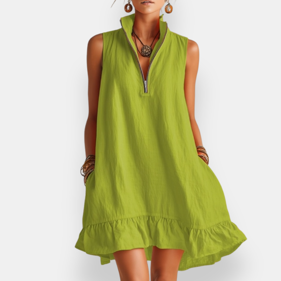 Hilaire | Robe courte sans manches à volant