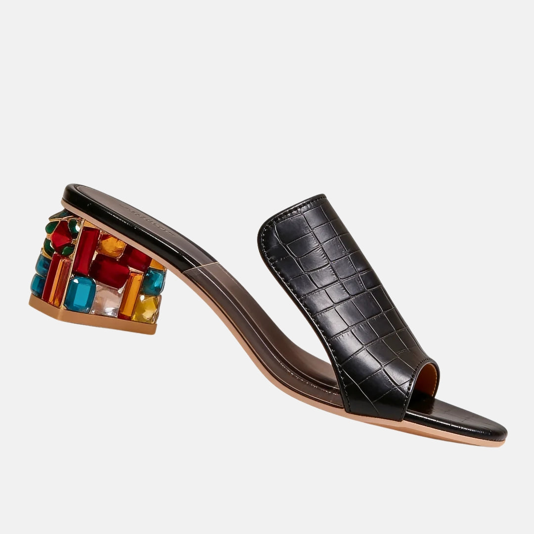 Clémence | Sandales à talon orné de bijoux