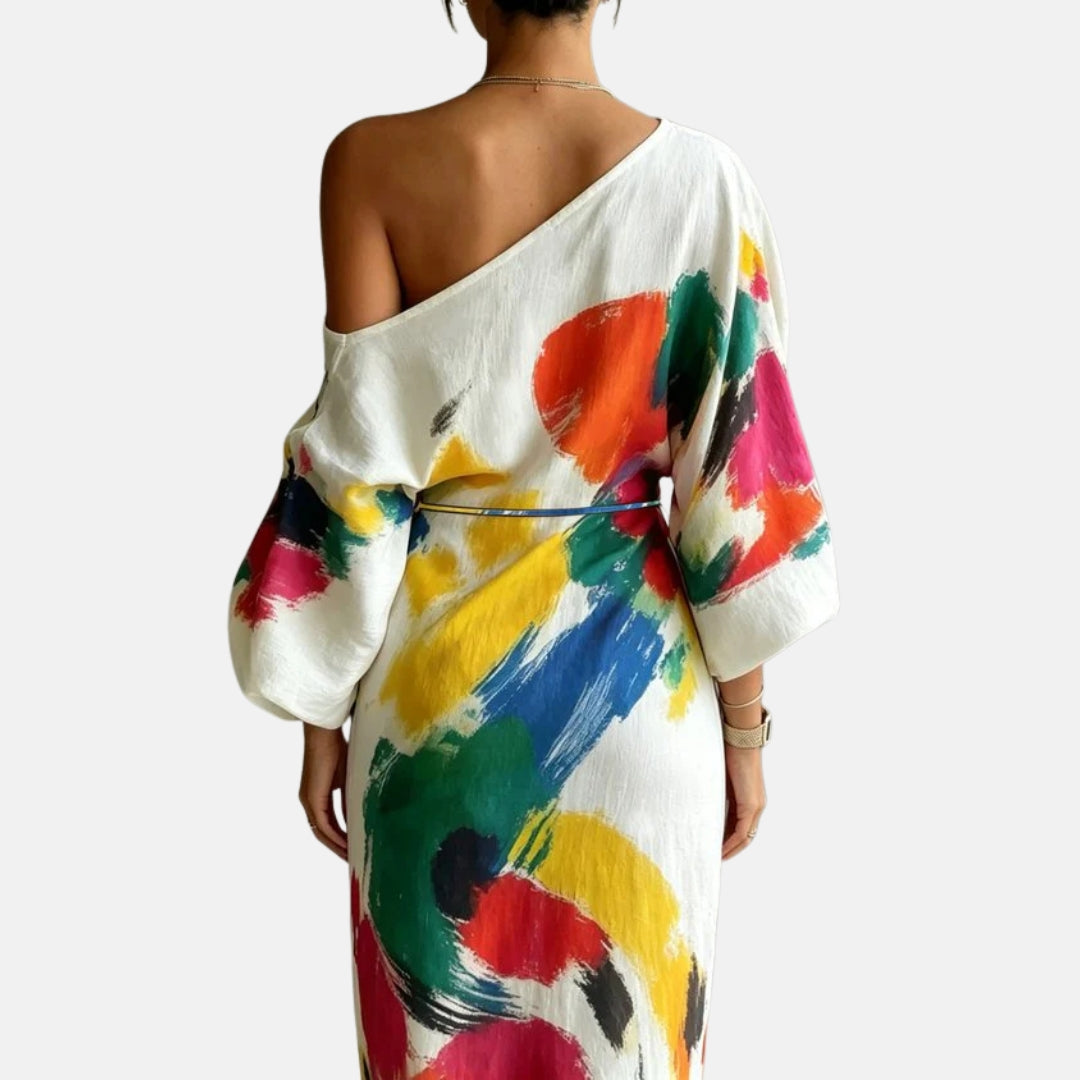Albane | Robe longue imprimé pinceau