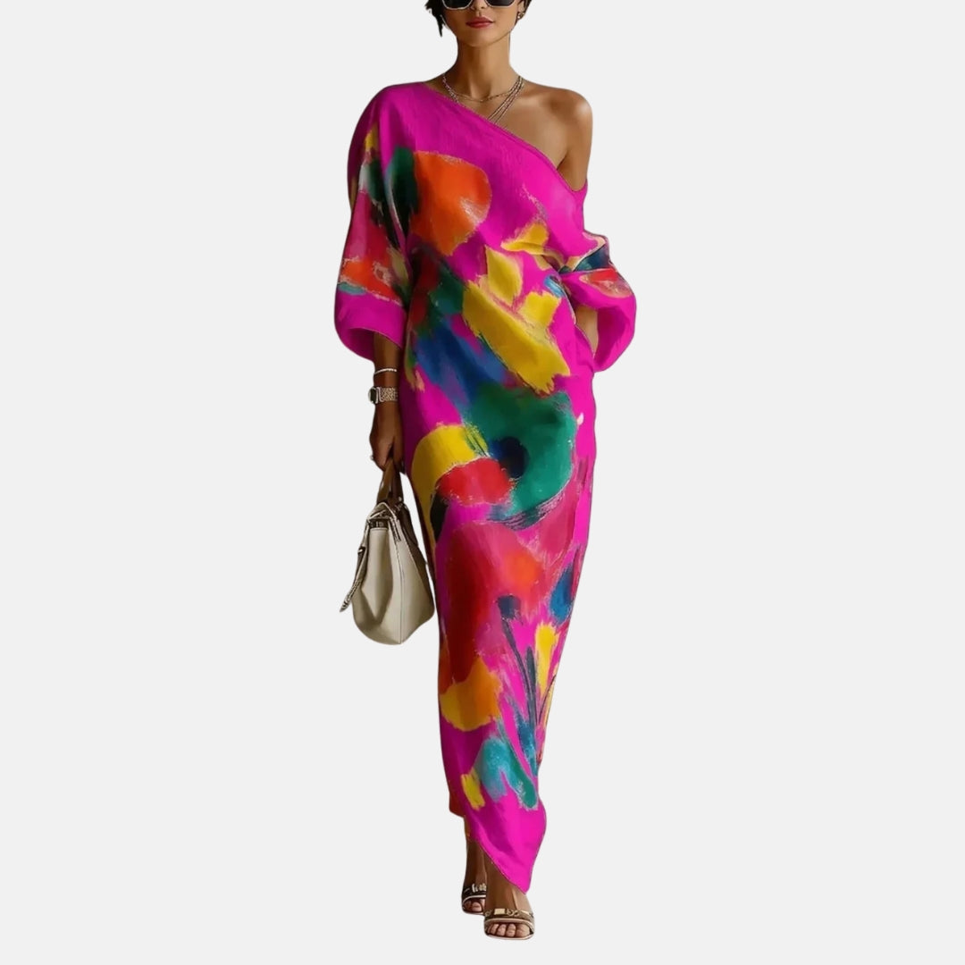 Albane | Robe longue imprimé pinceau