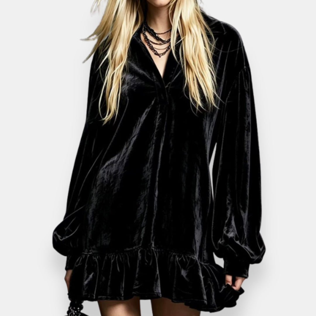 Ilona | Robe Courte Veloutée