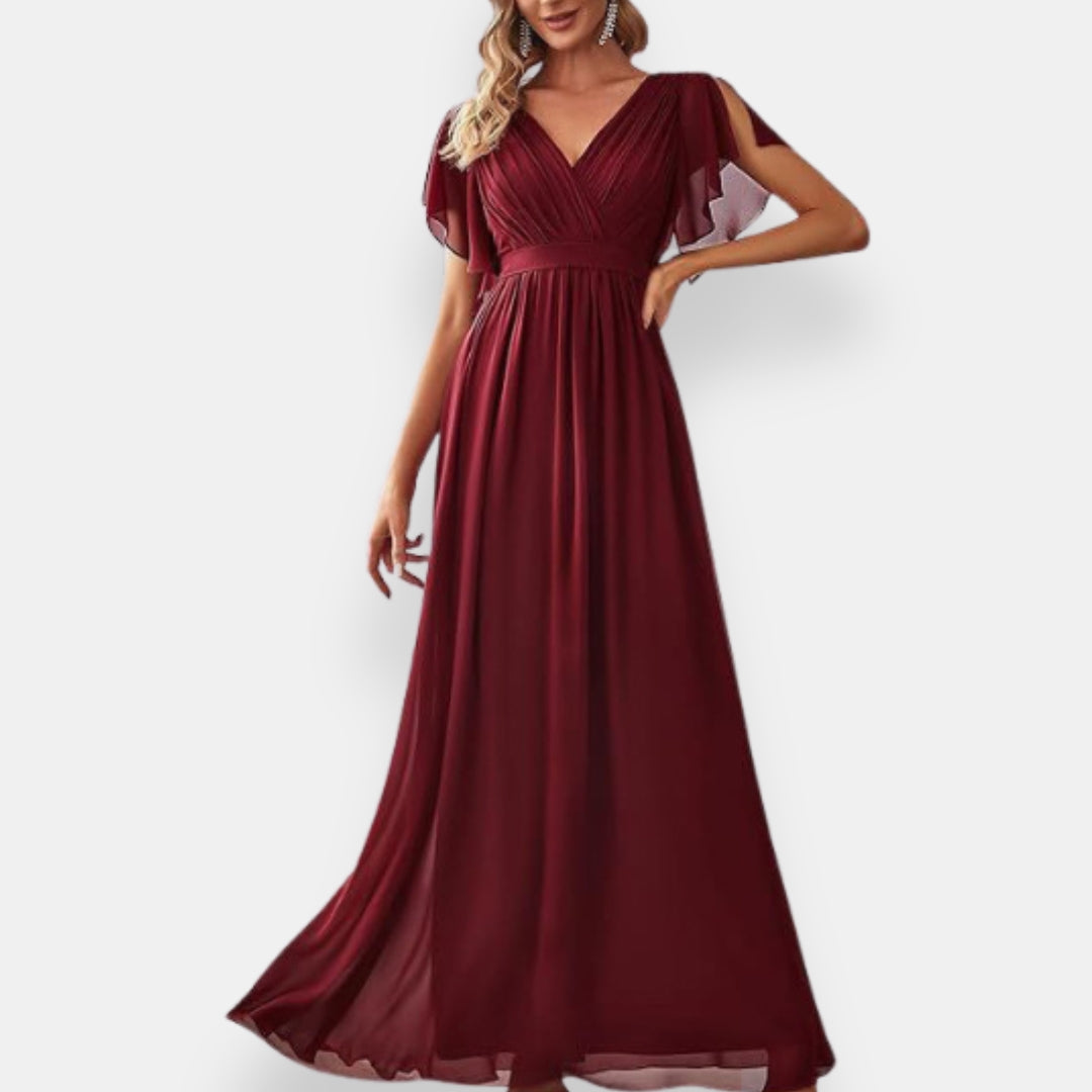 Dahlia | Robe soirée manches volantées