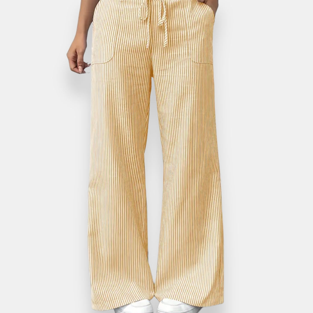 Reinelde | Pantalon Large Rayé