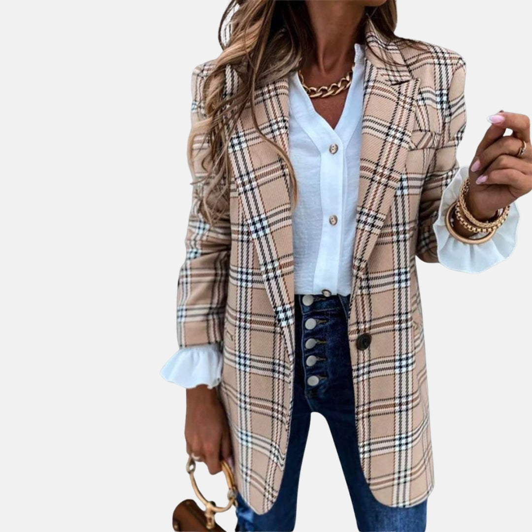 Calienne | Blazer à carreaux chic