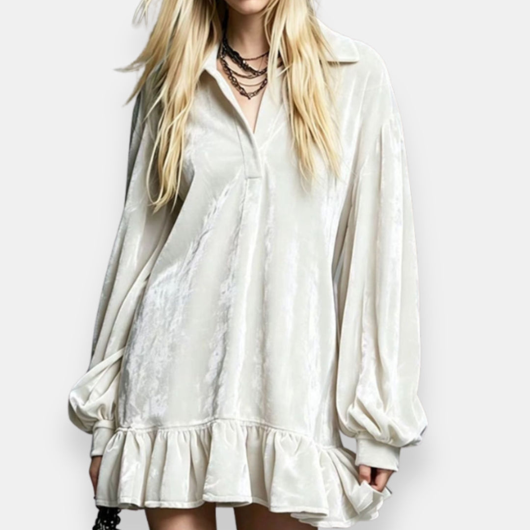 Ilona | Robe Courte Veloutée