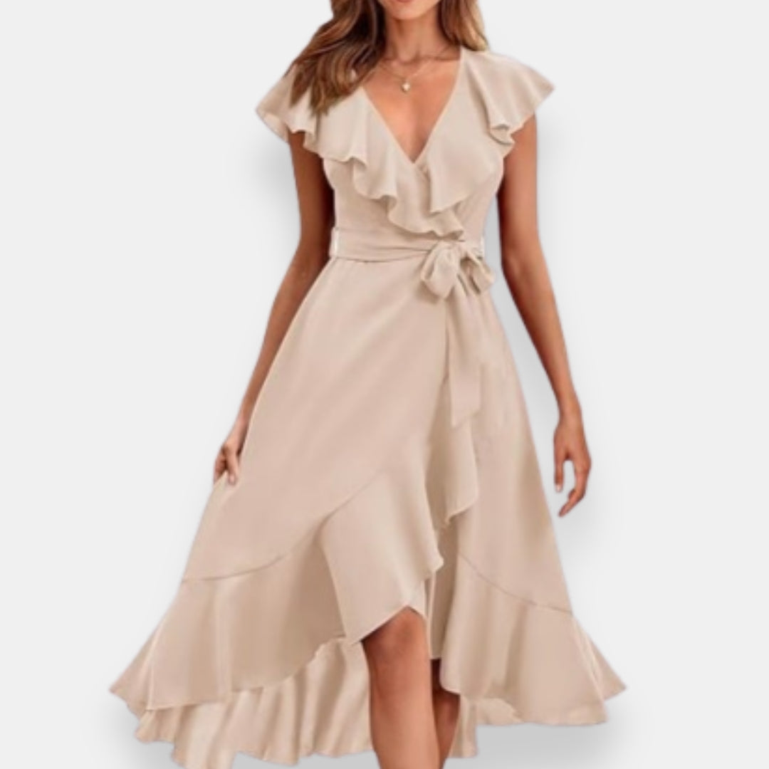 Brénaine | Robe portefeuille à volants