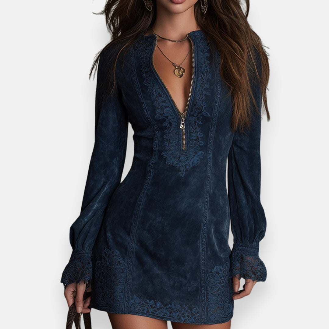 Héloria | Robe Suédine Brodée