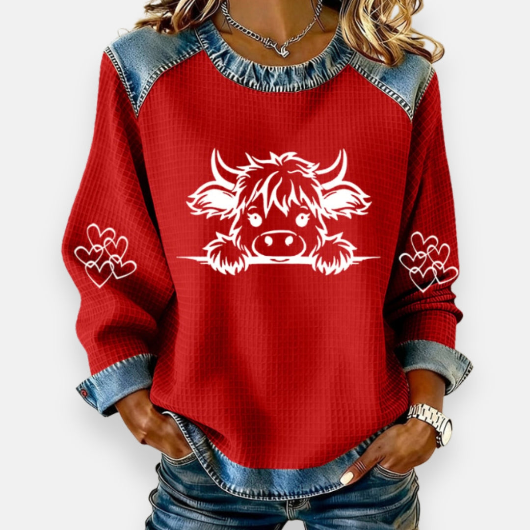 Louisa | Sweat avec imprimé vache