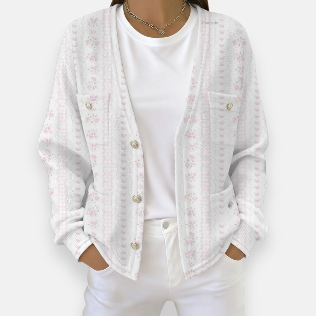 Noravie | Cardigan Floral à Boutons