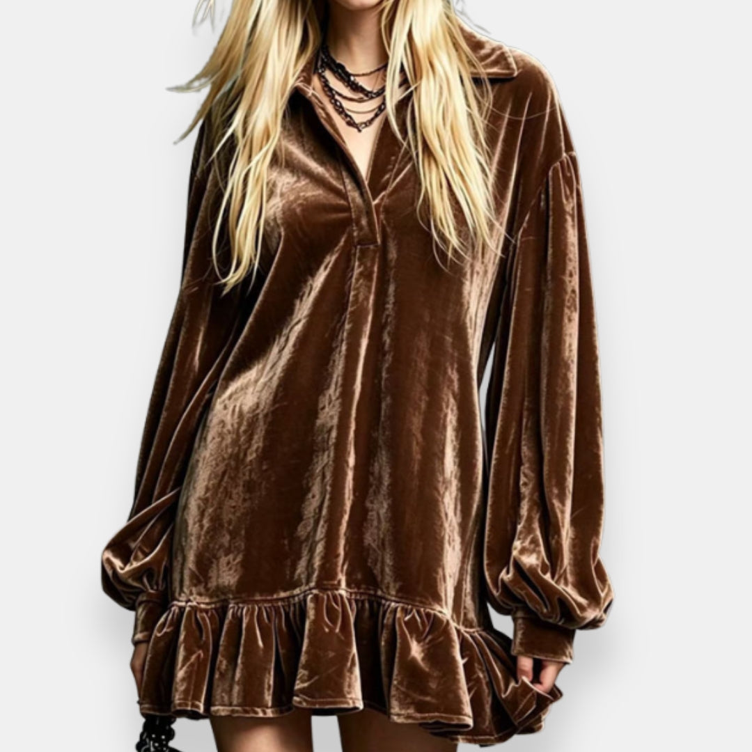 Ilona | Robe Courte Veloutée