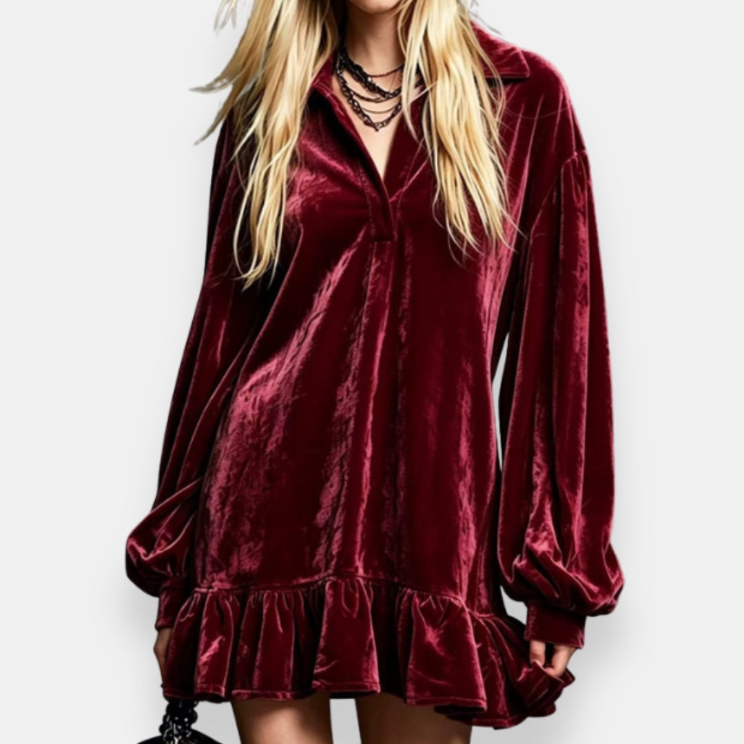 Ilona | Robe Courte Veloutée