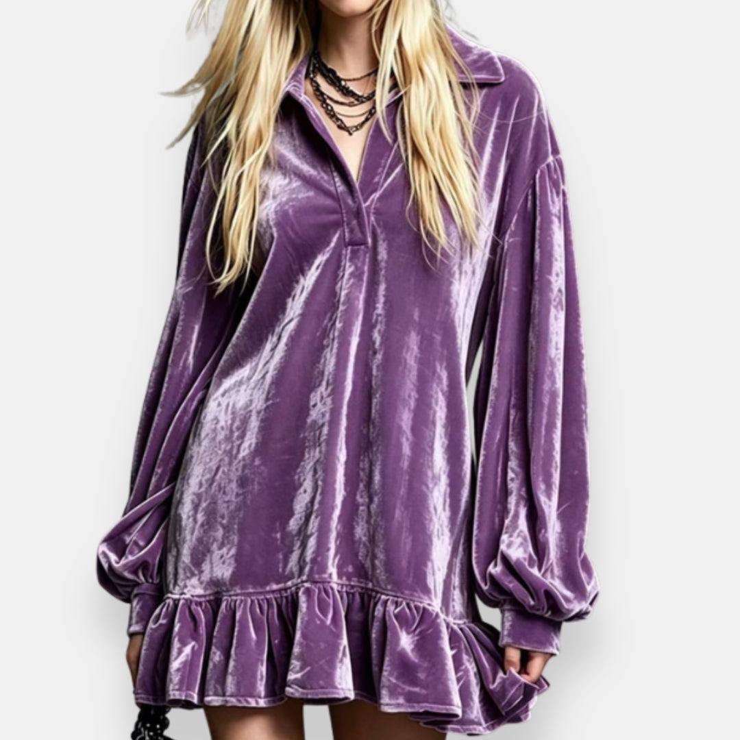 Ilona | Robe Courte Veloutée