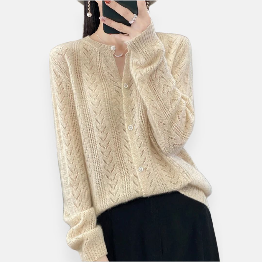 Santorin | Cardigan léger à maille ajourée