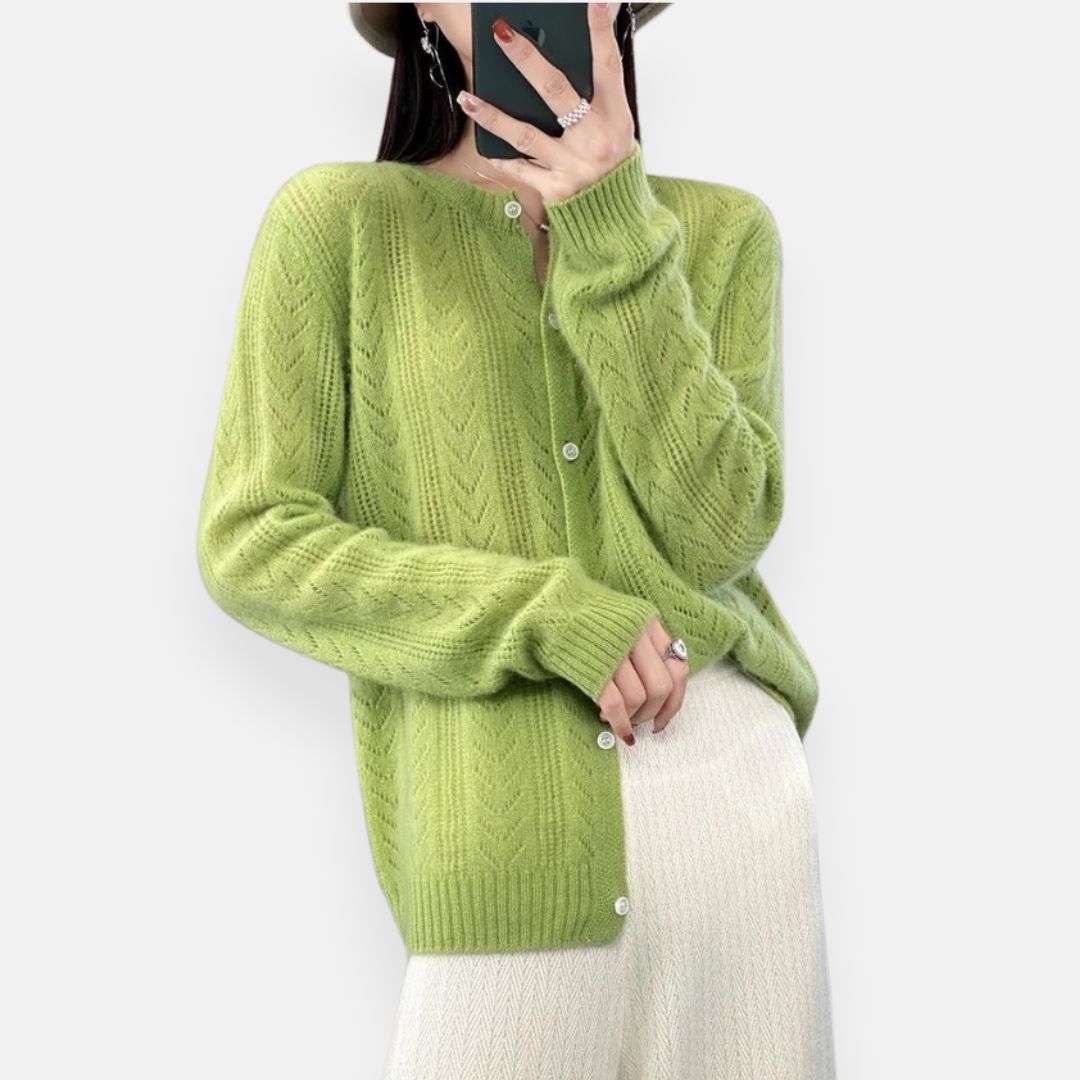 Santorin | Cardigan léger à maille ajourée