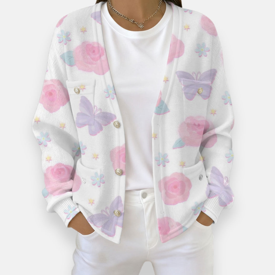 Théline | Cardigan Floral avec Papillons