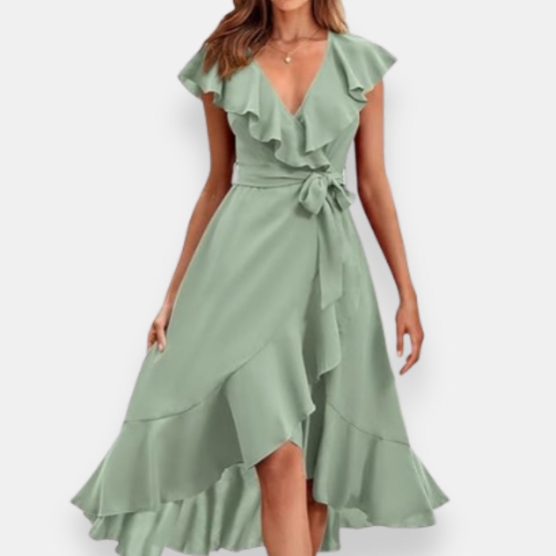 Brénaine | Robe portefeuille à volants