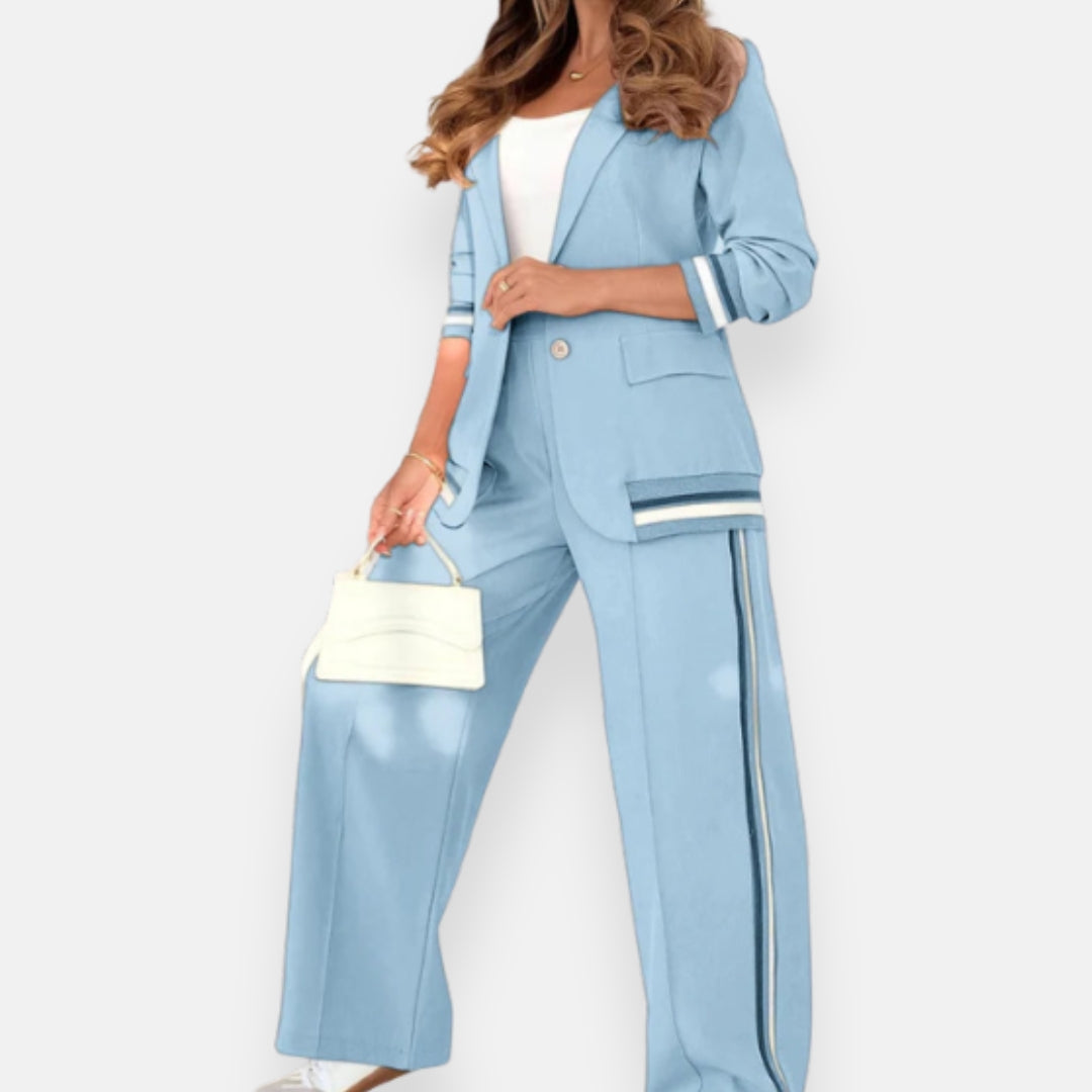 Alenya | Ensemble blazer moderne à pantalon large