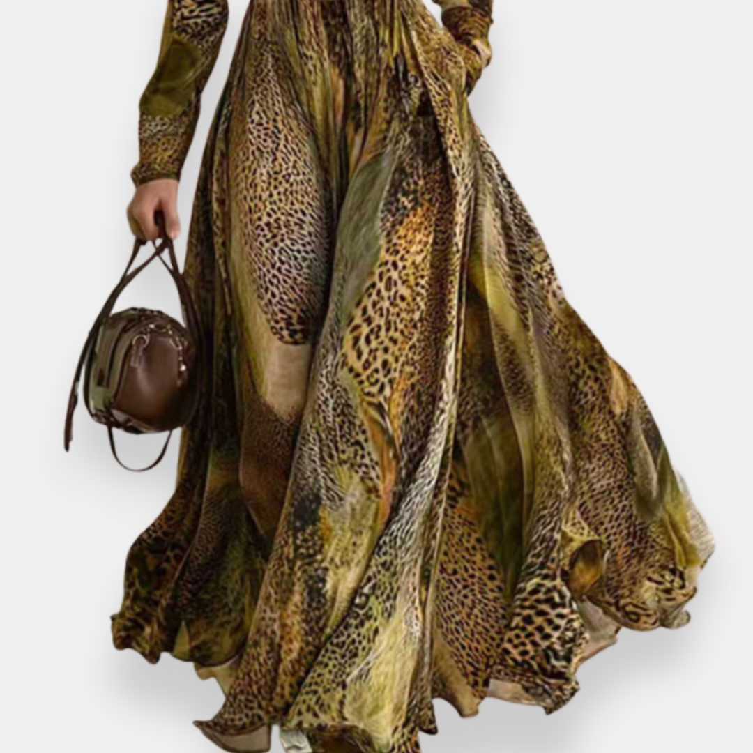 Ilaria | Robe Léopard Plissée
