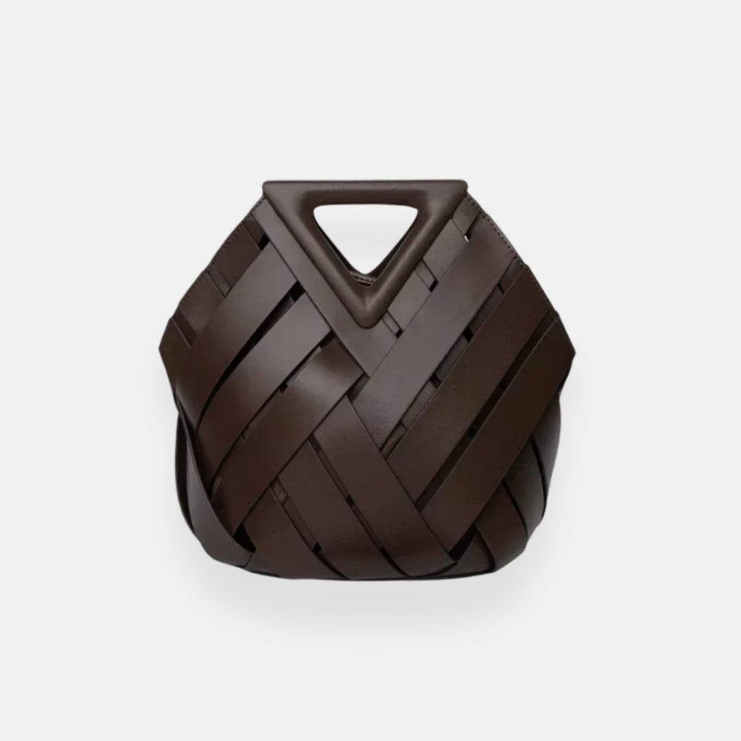 Zara | Sac tressé à poignée triangle