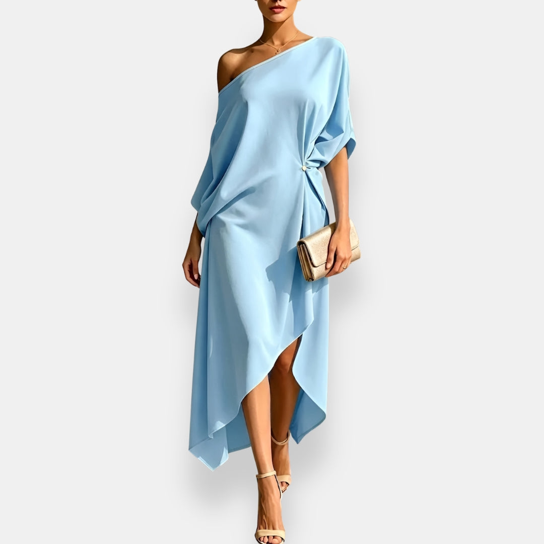 Orléane | Robe drapée asymétrique
