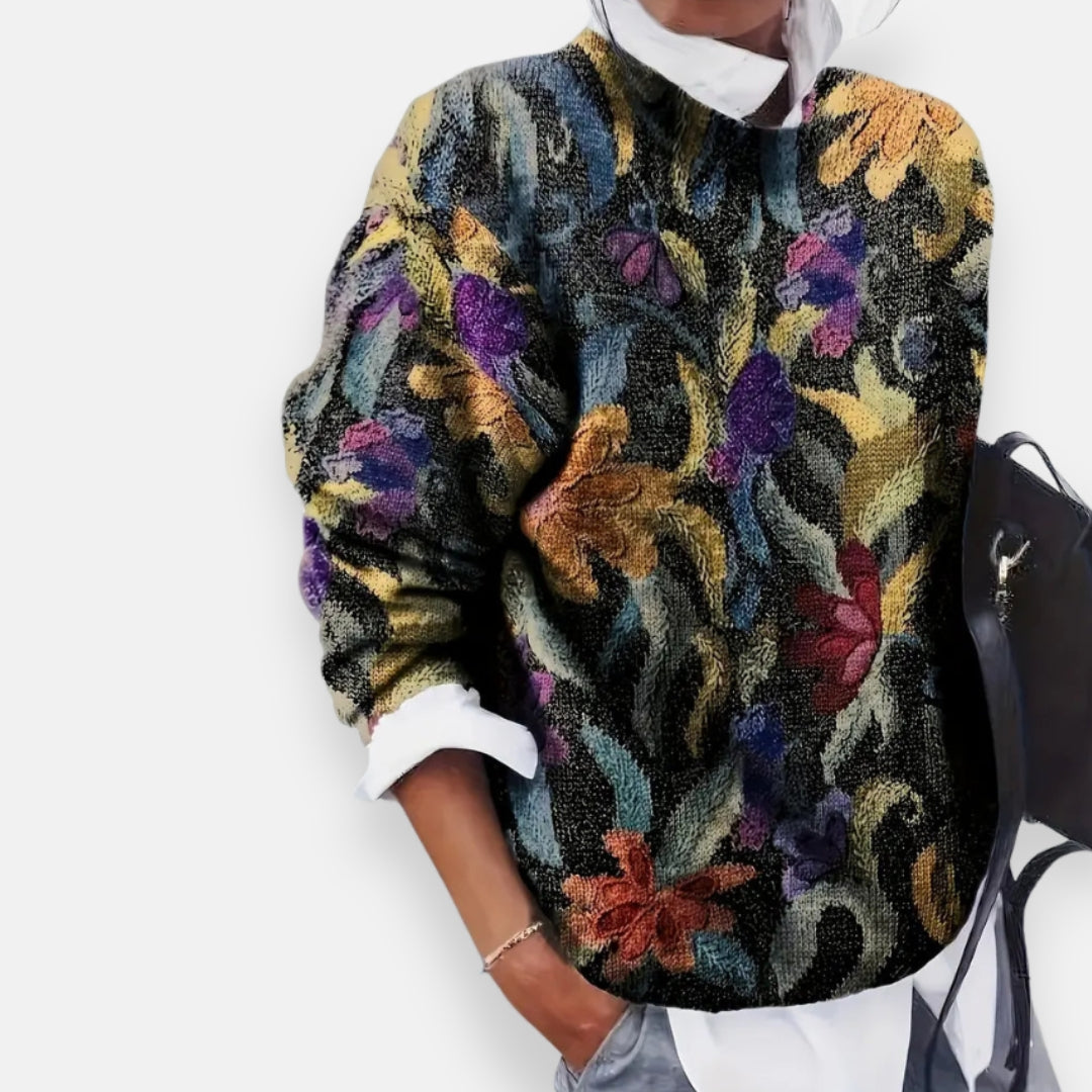 Anavine | Pull à motif floral artistique