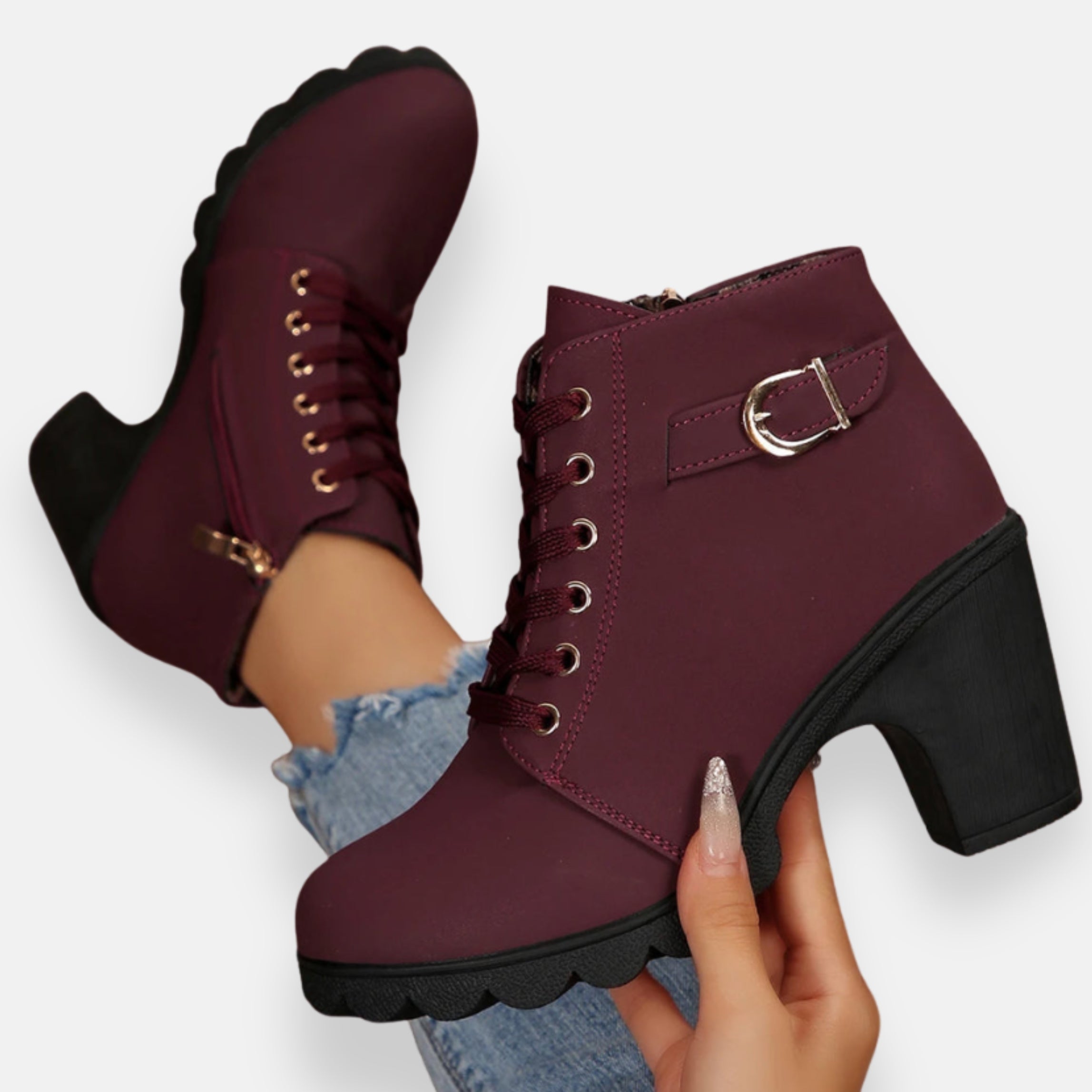 Isaura | Bottines à Talon et Lacets