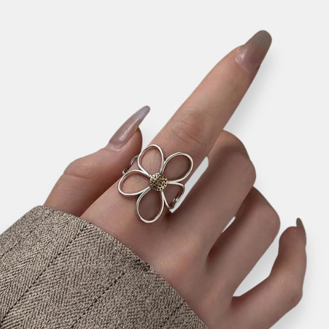 Hildegarde | Bague fleur bicolore