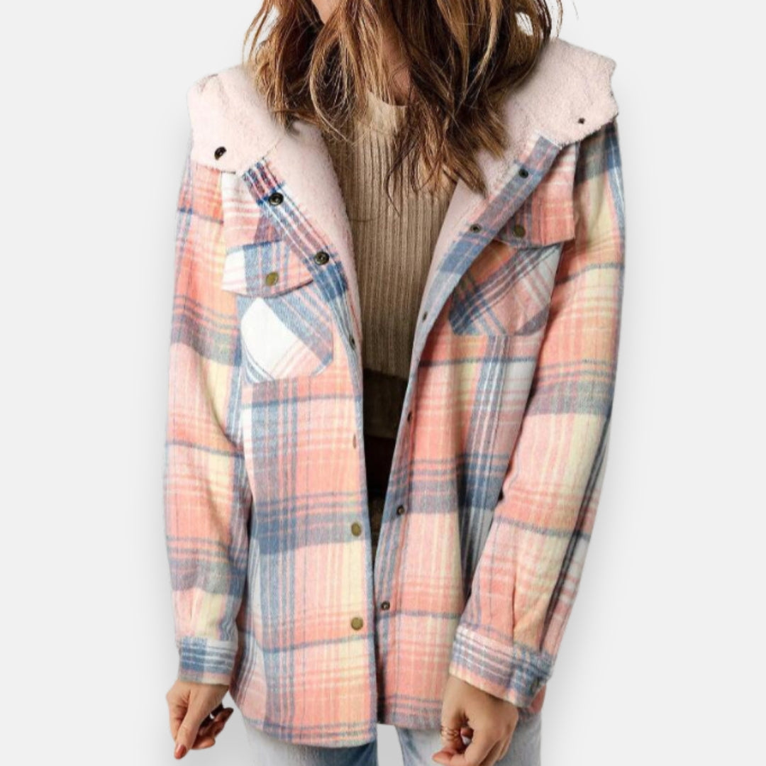 Joélie | Veste à carreaux doublée